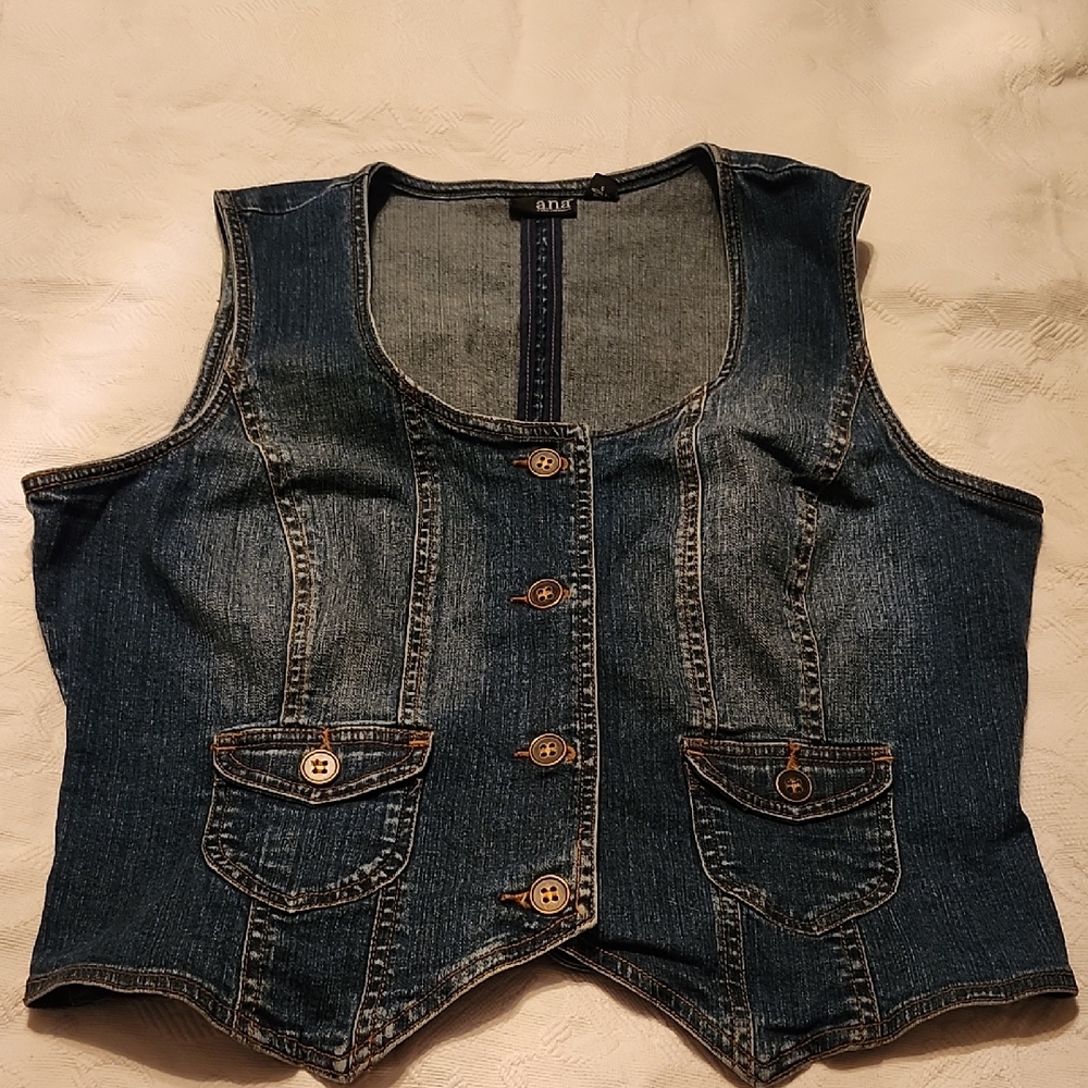 A.n.a. Dark Blue Women's Denim Vest